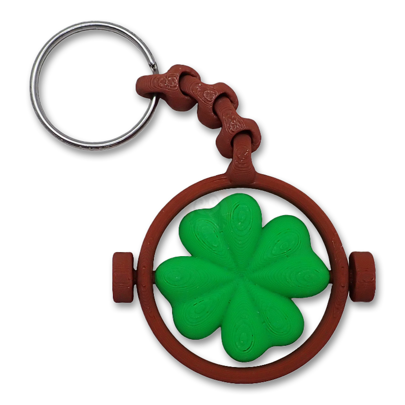 Přívěsek na klíče Čtyřlístek v kruhu