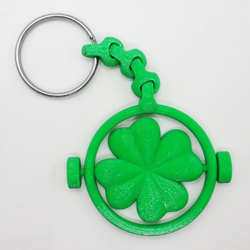 Přívěsek na klíče Čtyřlístek v kruhu