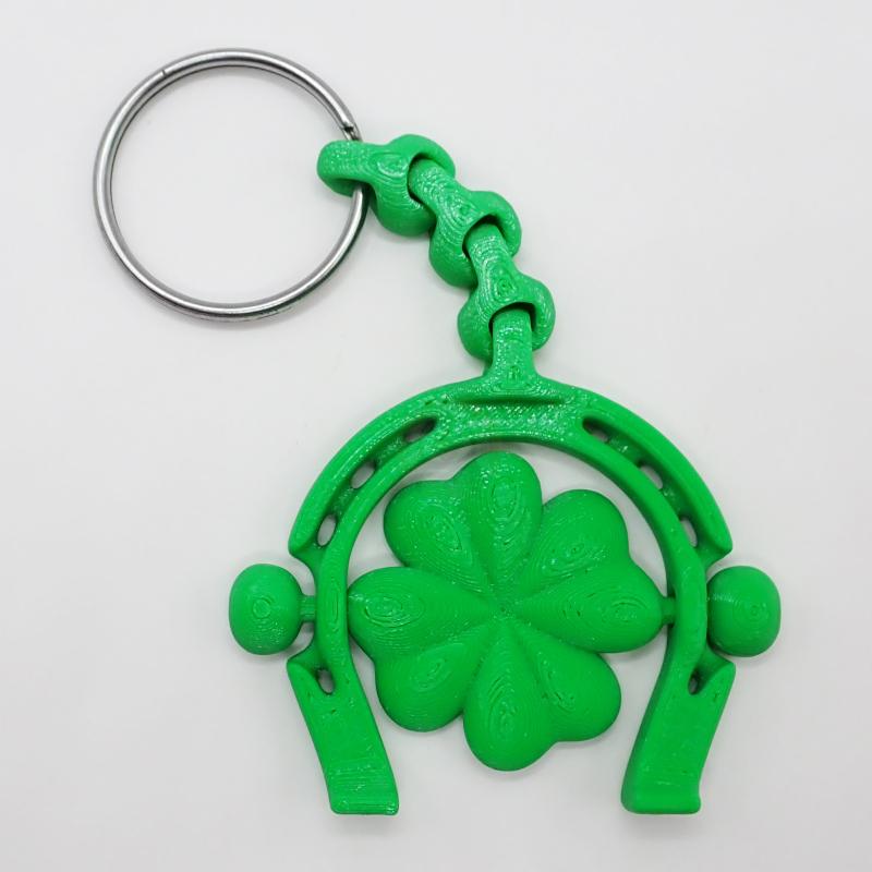 Přívěsek na klíče Čtyřlístek v podkově