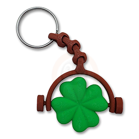 Přívěsek na klíče Čtyřlístek v půlkruhu