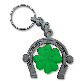 Přívěsek na klíče Čtyřlístek v podkově
