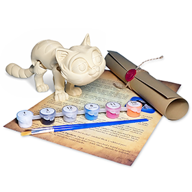 Kočka - Kreativní 3D Omalovánka