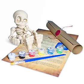 Kostlivec - Kreativní 3D Omalovánka