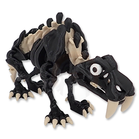 Kostra Šavlozubého tygra s očima