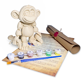 Opička - Kreativní 3D Omalovánka