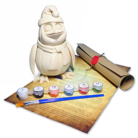 Tučňák Vánoční - Kreativní 3D Omalovánka