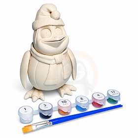 Tučňák Vánoční - Kreativní 3D Omalovánka