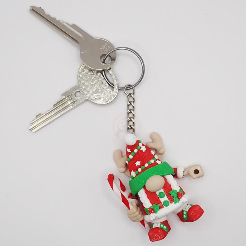 Přívěsek na klíče Vánoční skřítek žena