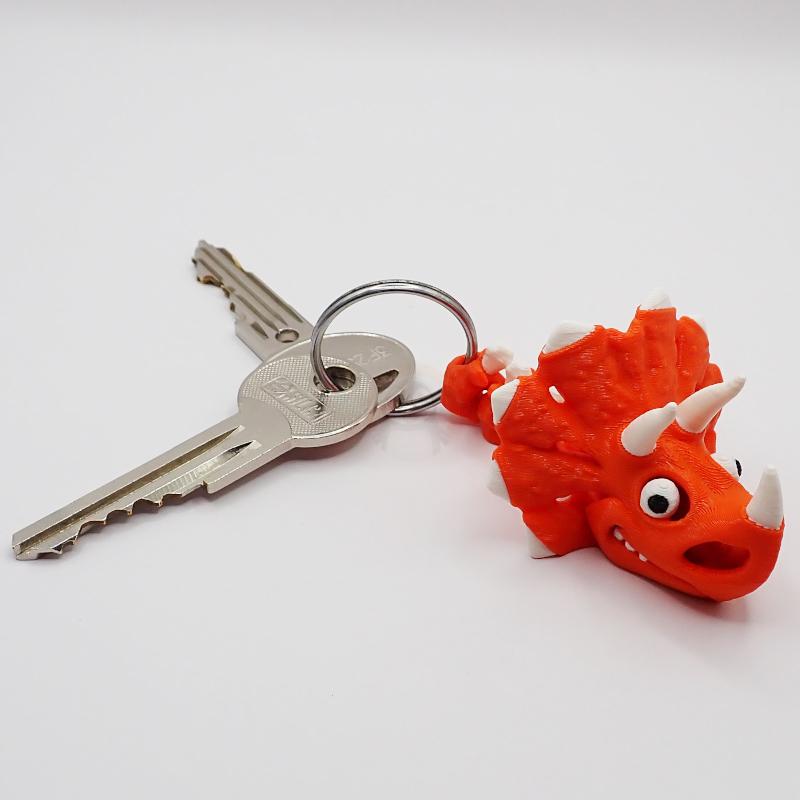 Přívěsek na klíče Triceratops s očima