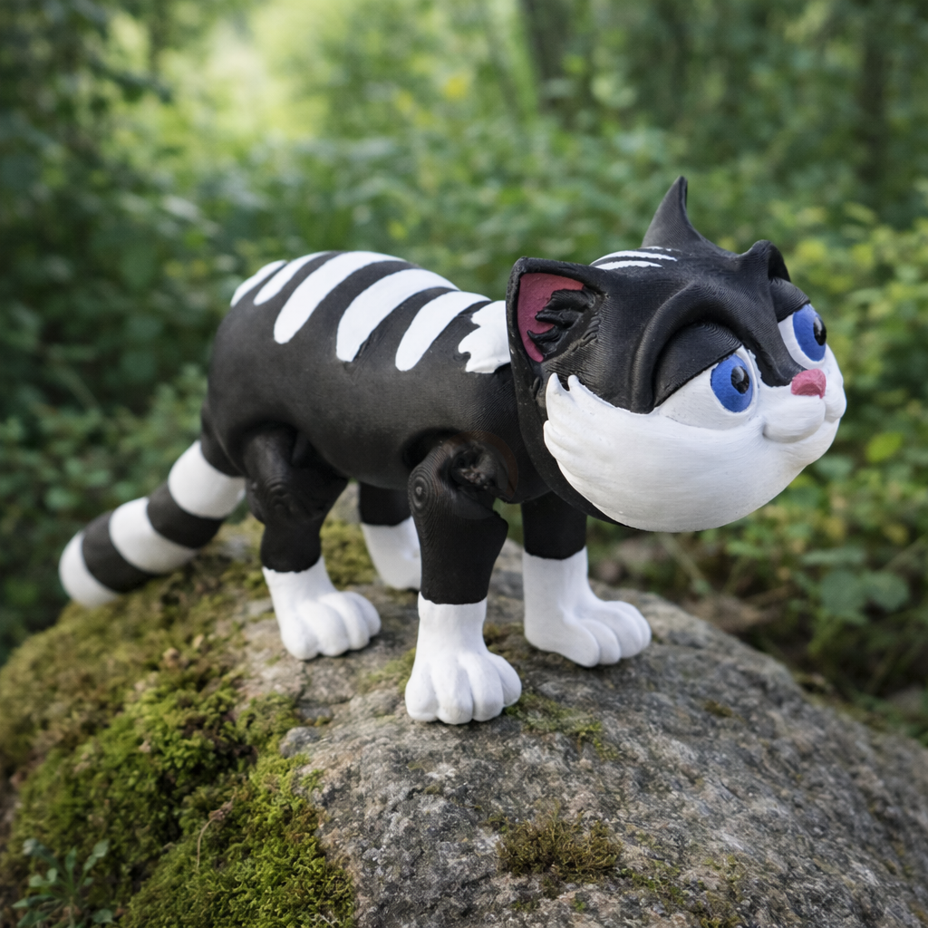 Kočka - Kreativní 3D Omalovánka