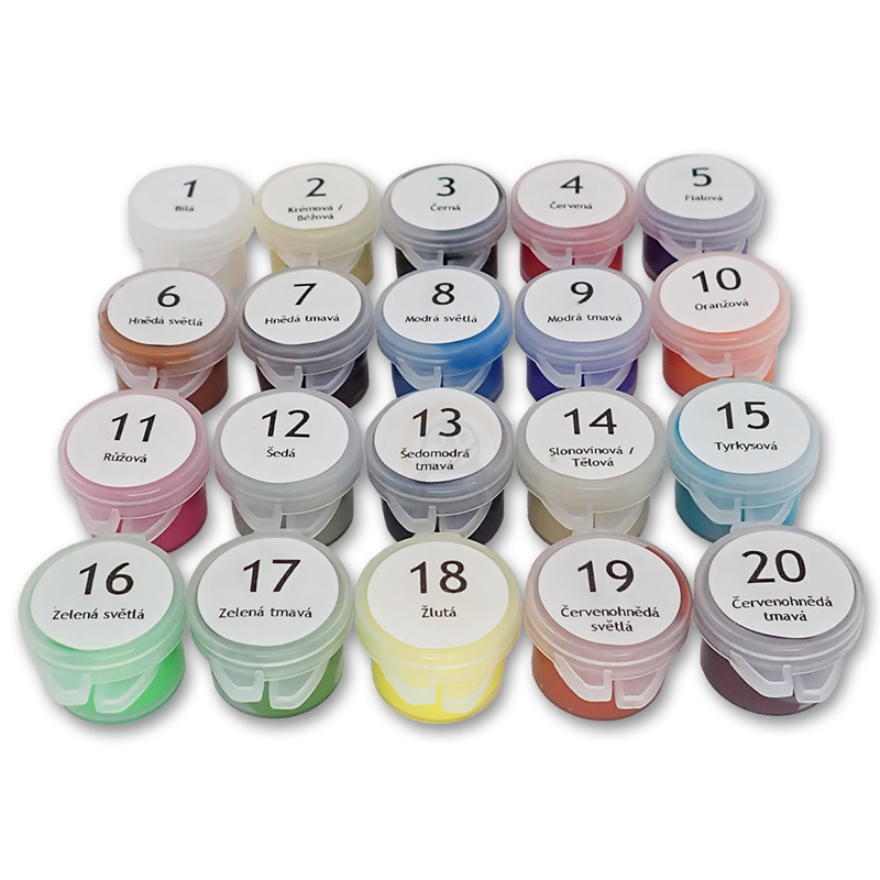 Samostatné akrylové barvy