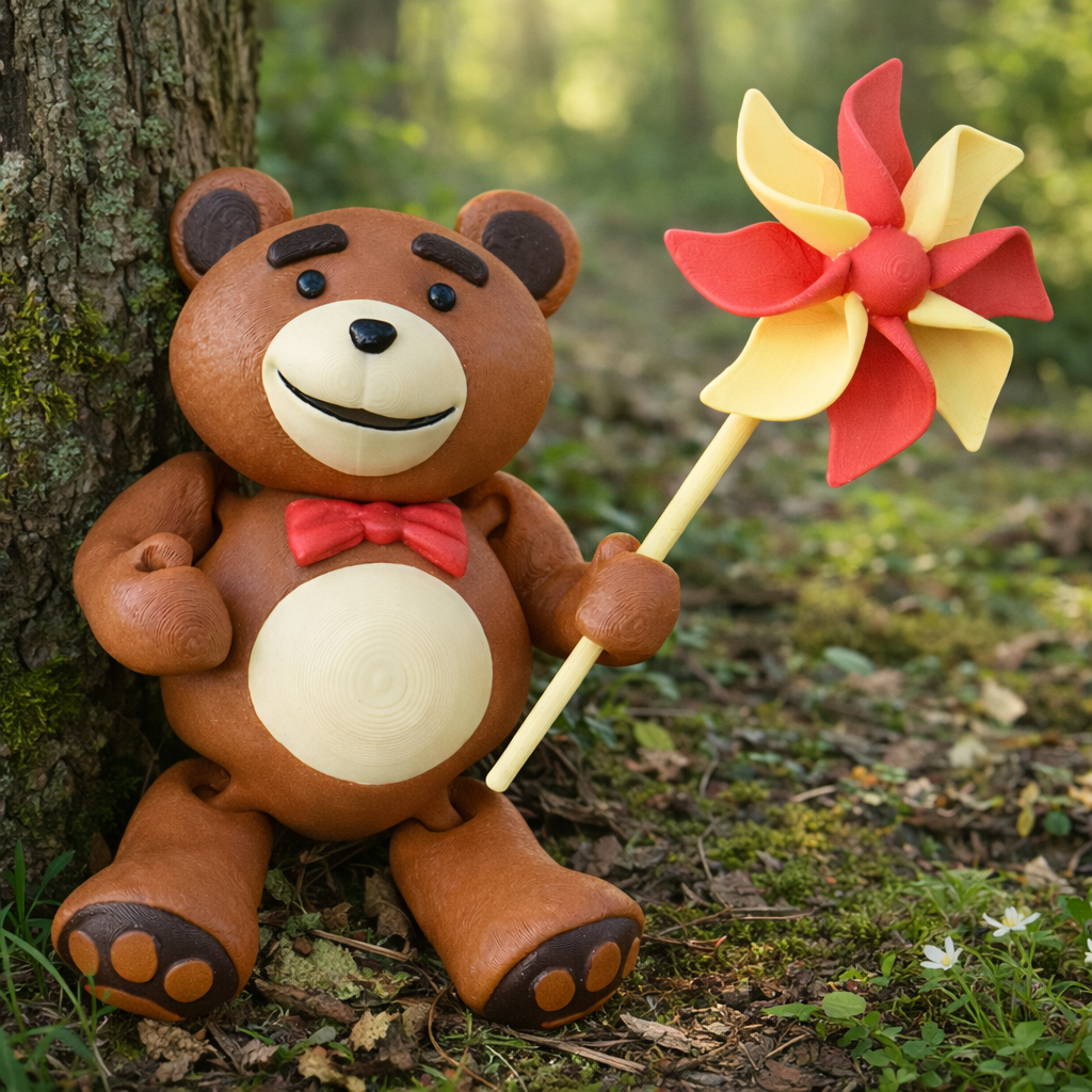 Medvídek kluk - Kreativní 3D Omalovánka