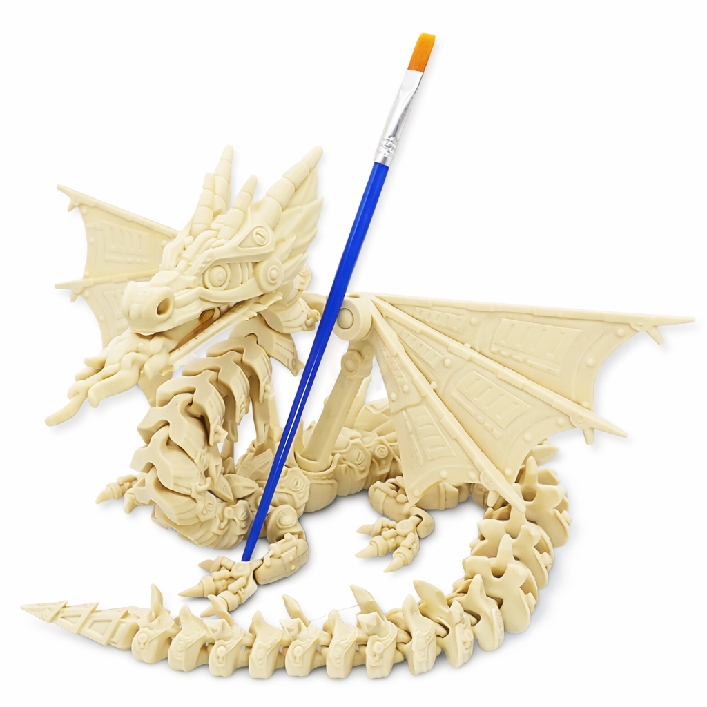 Mechanický drak s křídly - Kreativní 3D Omalovánka