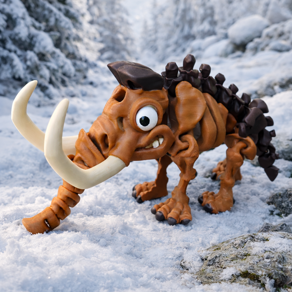 Kostra Mamuta s chobotem - Kreativní 3D Omalovánka