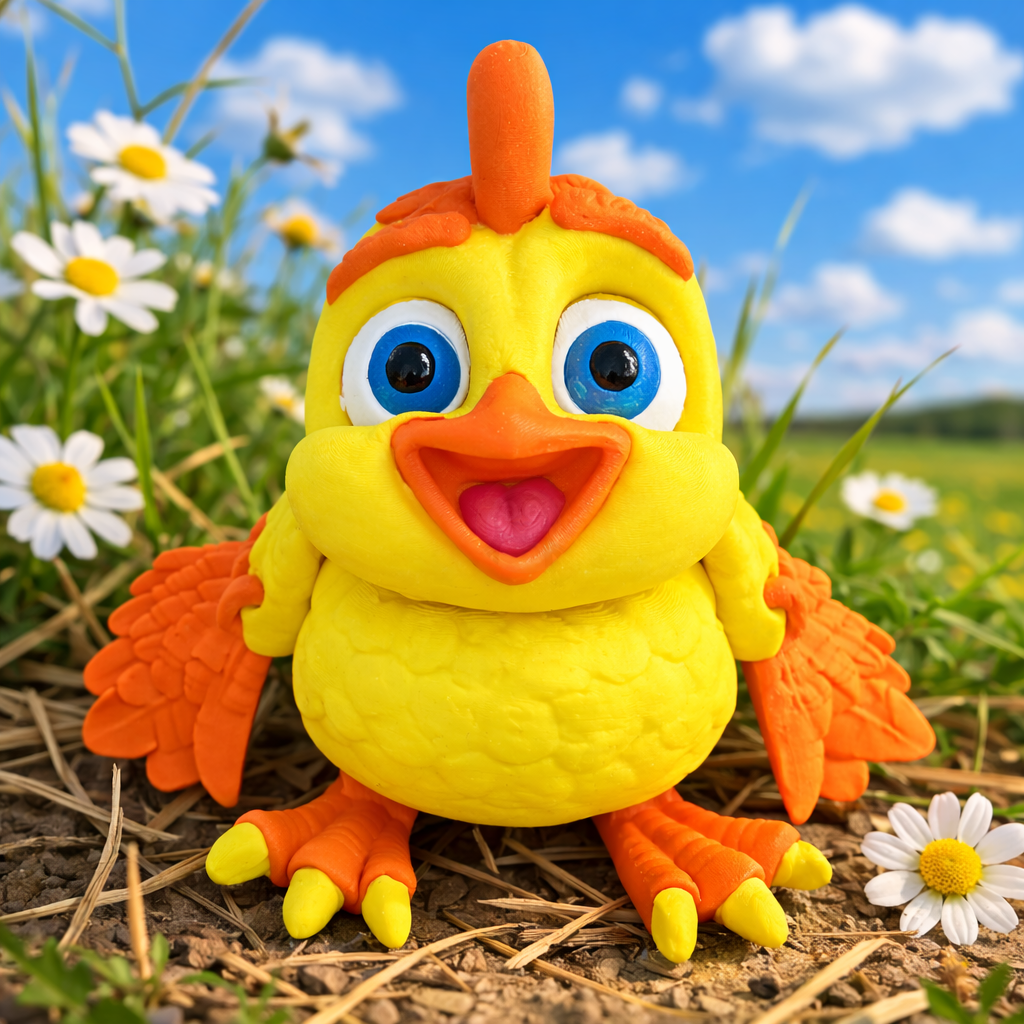 Kuřátko - Kreativní 3D Omalovánka