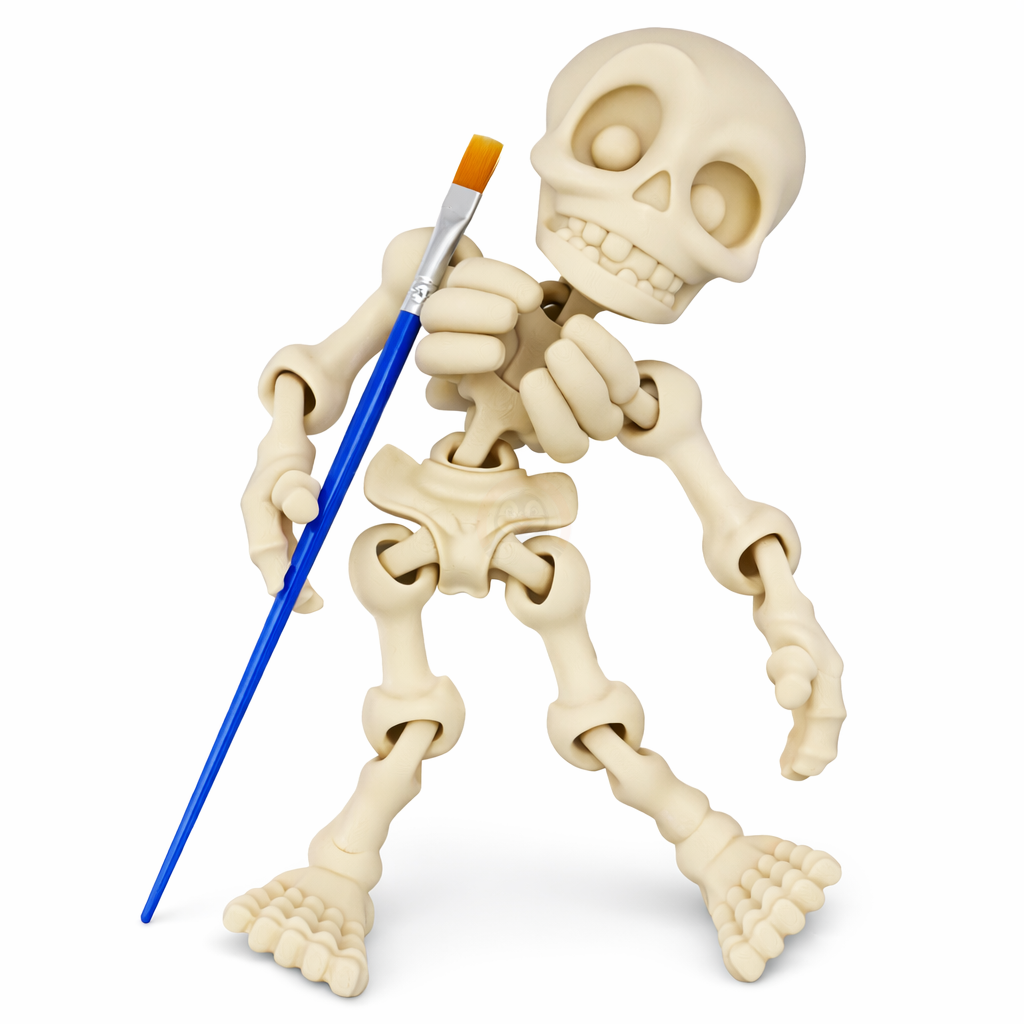 Kostlivec - Kreativní 3D Omalovánka