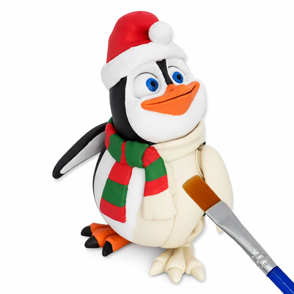 Tučňák Vánoční - Kreativní 3D Omalovánka