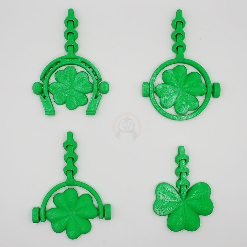 Přívěsek na klíče Čtyřlístek v podkově