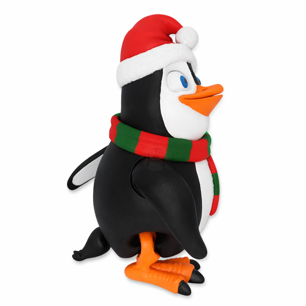 Tučňák Vánoční - Kreativní 3D Omalovánka